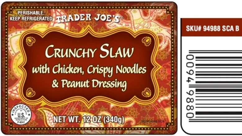 Trader Joe's crunchy slaw salad label