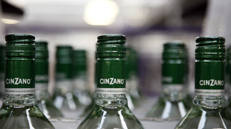 Bottles of Cinzano dry vermouth