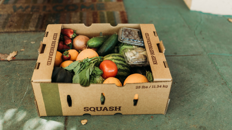 CSA box at a front door