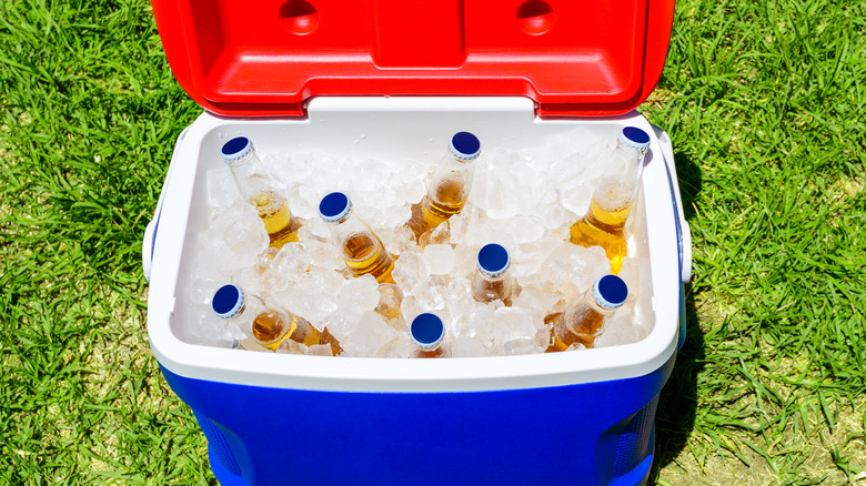 Cooler full of drinks