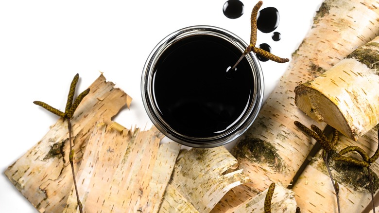 Jar of birch pitch tar