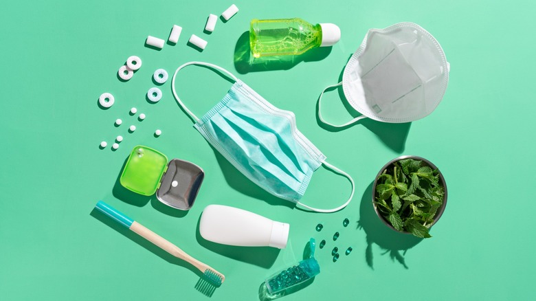 Face masks, chewing gum and other breath fresheners