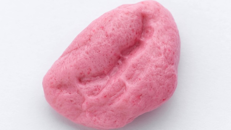 Piece of chewed bubble gum