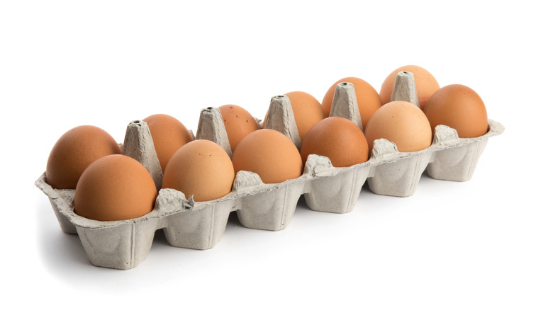 Dozen brown eggs