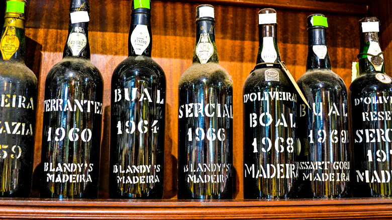 Bottles of old Blandy's madeira