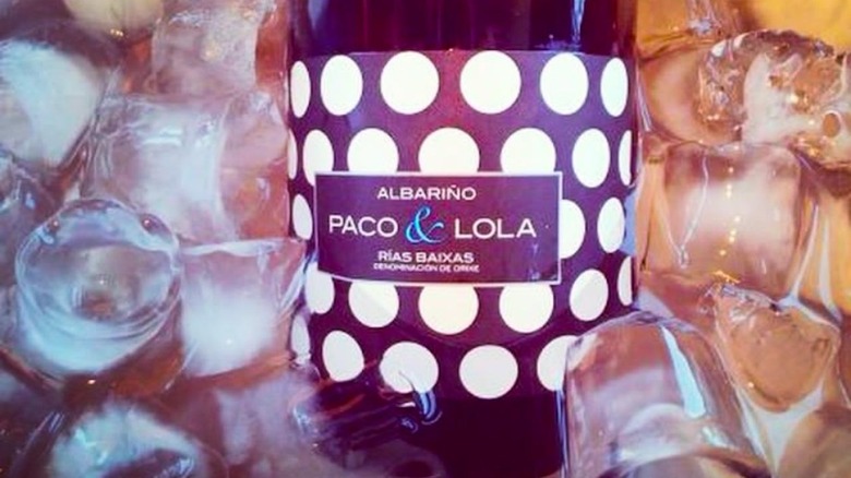 A bottle of Albariño on ice