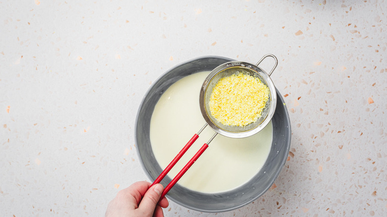 Strained milk base