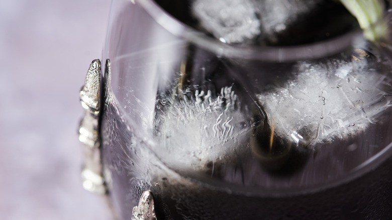 close up of cocktail glass