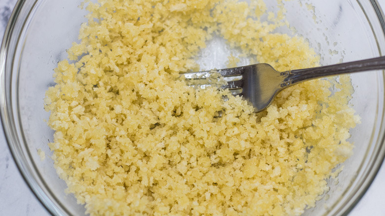 breadcrumbs and seasoning in bowl