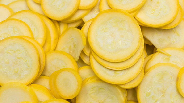 rounds of yellow squash in bowl