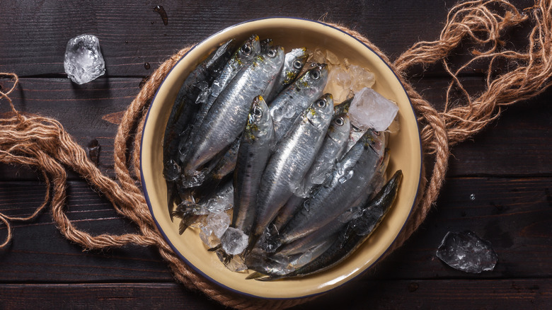 Sardines on a bowl