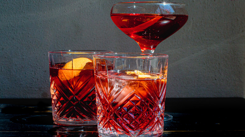 Three different negronis