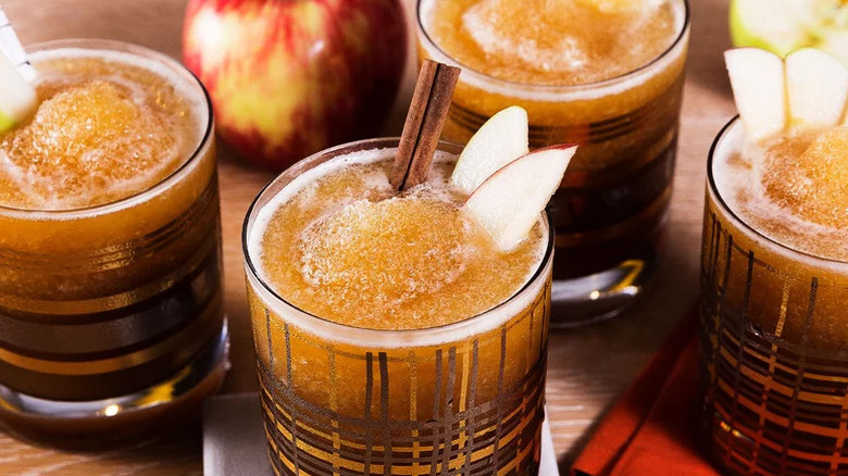 Cider slushie with cinnamon and apples