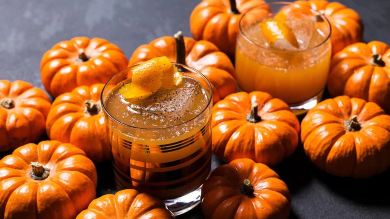 Gingered cocktail with pumpkins