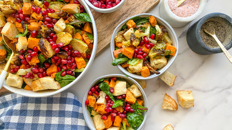 roasted brussels sprout sweet potato salad