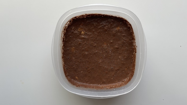 chocolate oats in plastic container