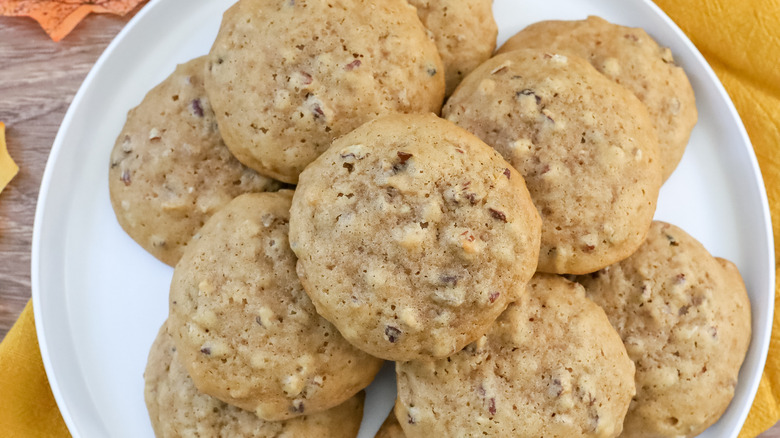 cookies stacked on plate