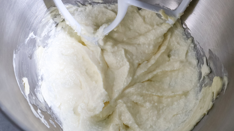 cream cheese frosting in mixer