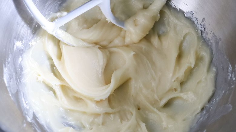 cream cheese frosting in mixer