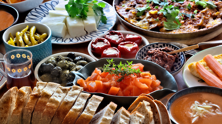 smörgasbord food spread on table