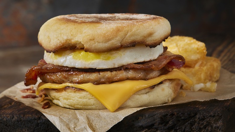Fast food breakfast muffin