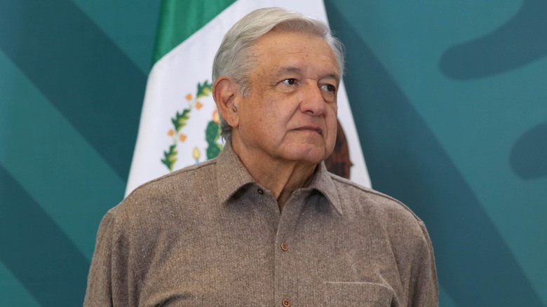 Andrés Manuel López Obrador looking right