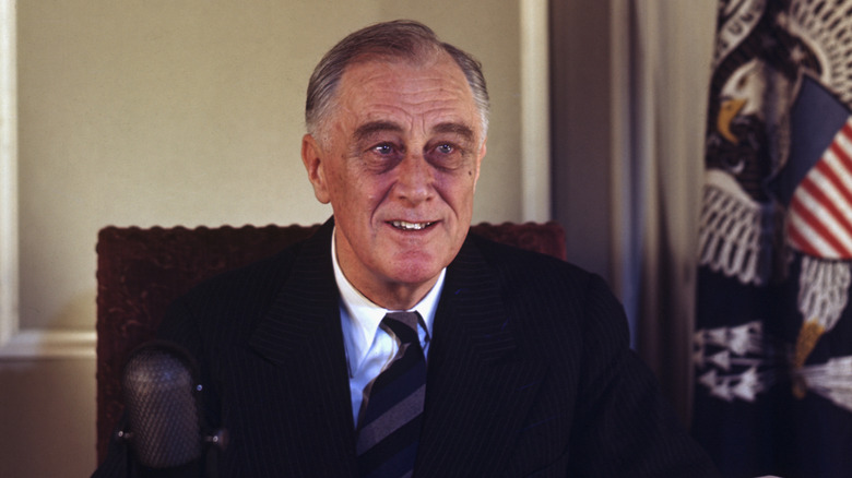 Franklin Delano Roosevelt in oval office at white house