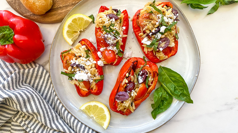 stuffed peppers on plate