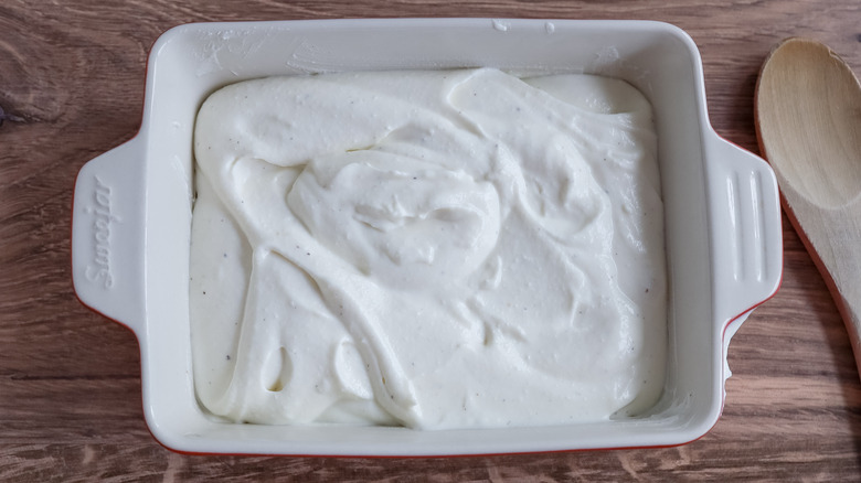 ricotta in serving dish