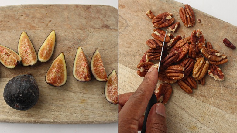 sliced figs and chopped pecans