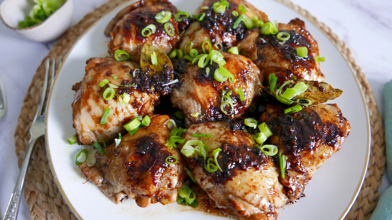 filipino chicken adobo in bowl 