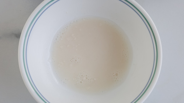 flour and water in bowl