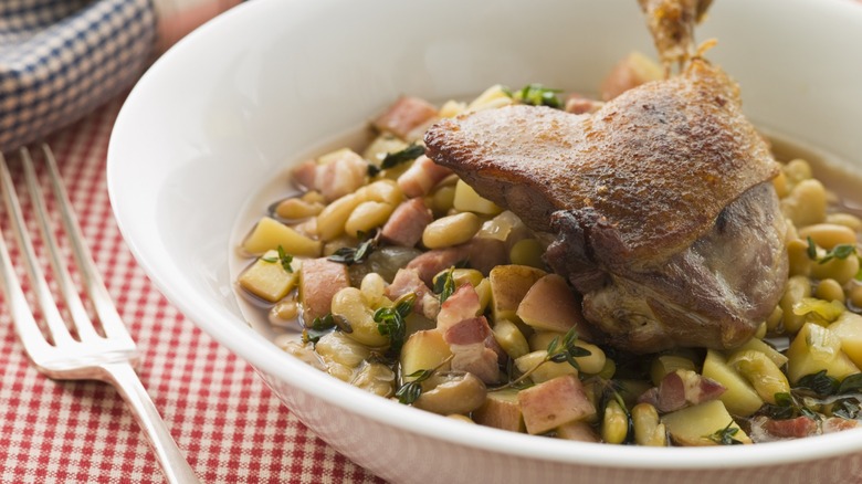 duck confit flageolet beans