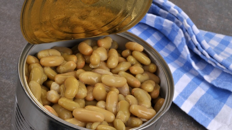 canned flageolet beans closeup