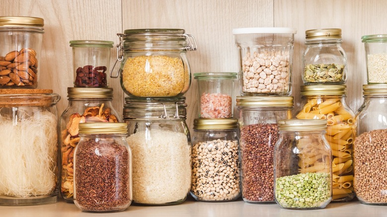 storage jars in pantry