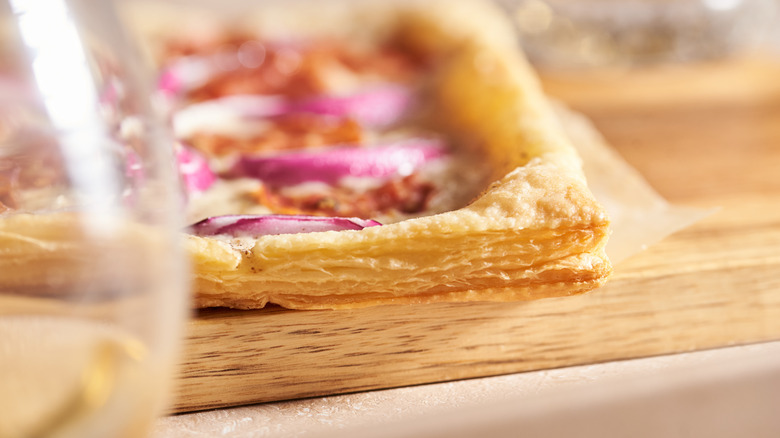 baked puff pastry on table