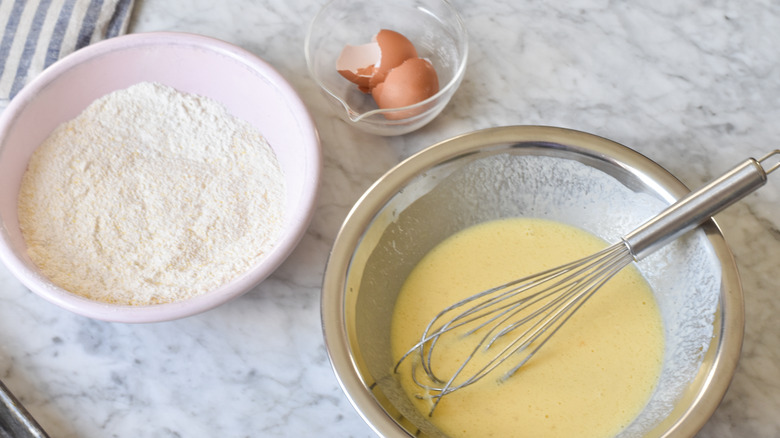 ingredients for blueberry cornmeal pancakes