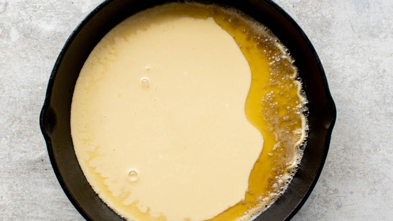 dutch baby batter in skillet