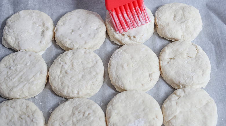 biscuits on baking sheet