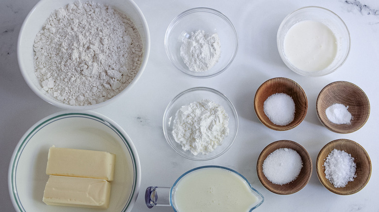 ingredients for making biscuits 