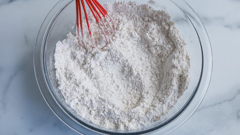 flour in mixing bowl