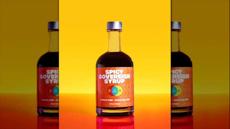 a bottle of spicy sovereign syrup