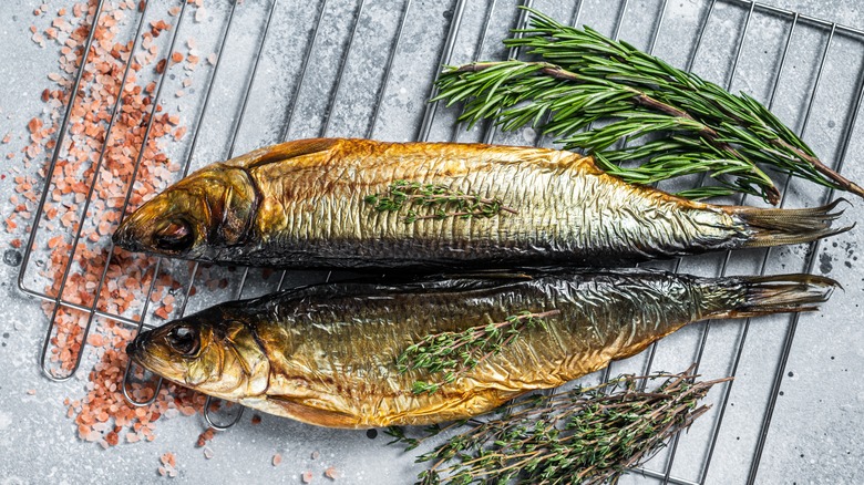 Plate of fried kippers