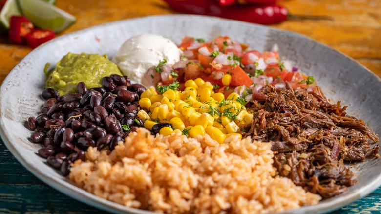 burrito bowl with sour cream