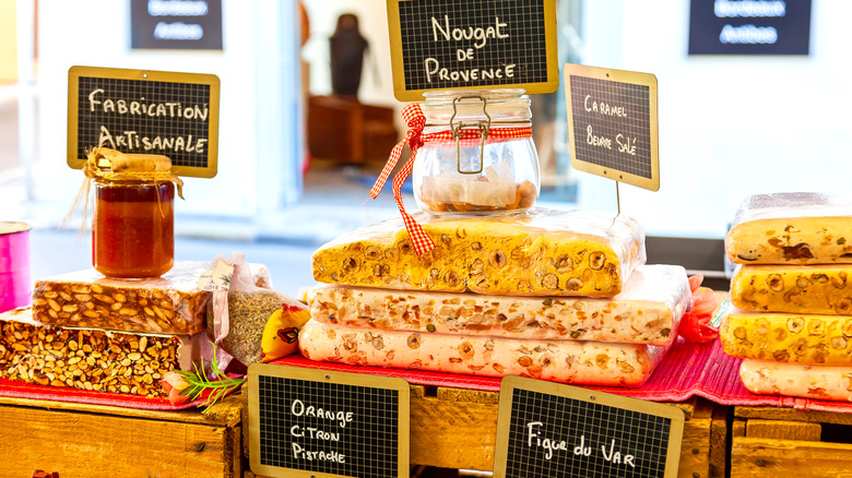 Nougat in a market in Provence