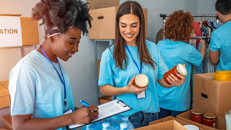 Food bank volunteer