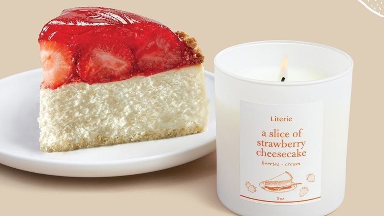 Junior's strawberry cheesecake candle