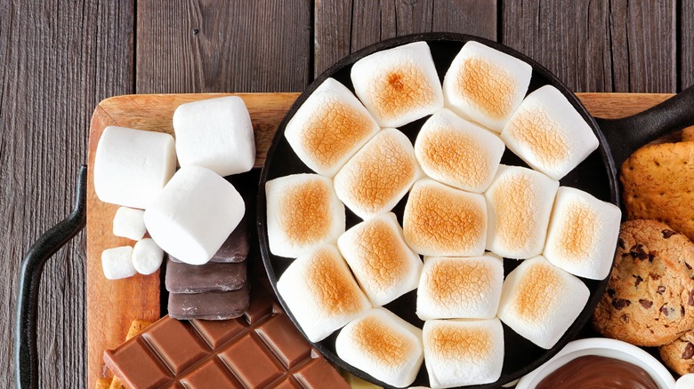 Marshmallow with assorted desserts  