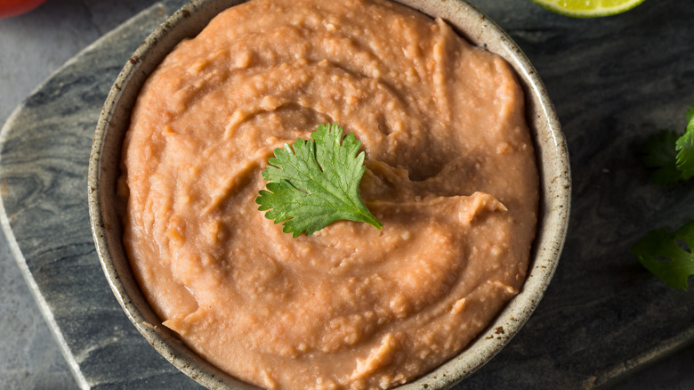 Bowl of refried beans 