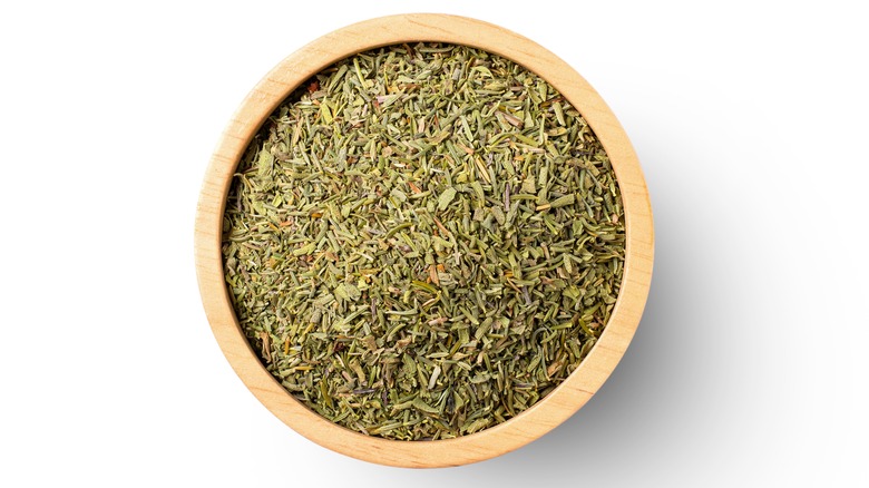 Dried herbs in bowl